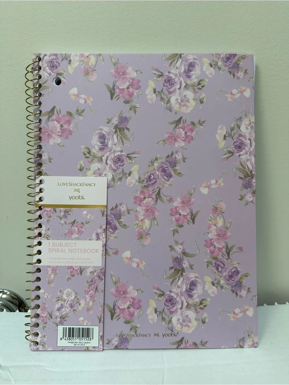LoveShackFancy x Target - Yoobi Happy Thoughts Wide Ruled 1 Subject Notebook